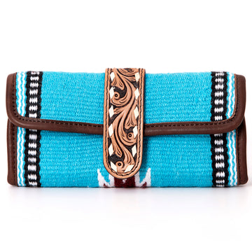 American Darling Jewelry Case Hand Tooled Saddle Blanket Genuine Leather Women Bag Western Handbag Purse Organizer for Travel